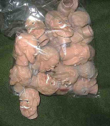 Craft Supplies Bag of 24 Used Plastic Santa Heads