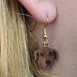 Dangle Style DACHSHUND RED Dog Head Resin Earrings Jewelry...Clearance Priced