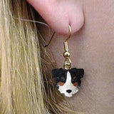 Dangle Style AUSTRALIAN SHEPHERD TRI Dog Earrings ..Clearance Priced