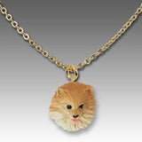 Dog on Chain POMERANIAN RED Resin Dog Necklace Pendant...Clearance Priced