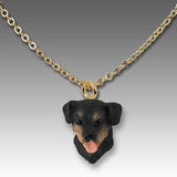 Dog on Chain ROTTWEILER Resin Dog Necklace Jewelry Pendant...Clearance Priced