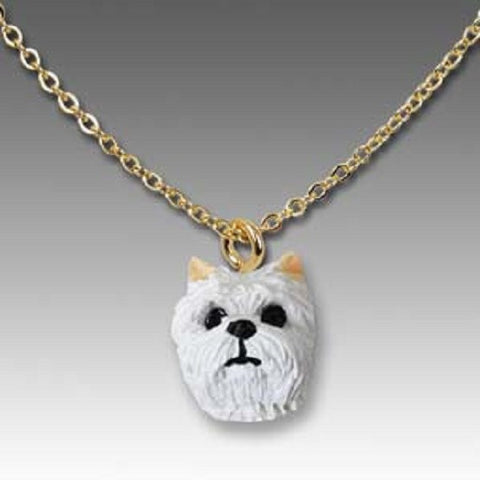 Dog on Chain WESTIE TERRIER Resin Dog Necklace Jewelry Pendant...Clearance Priced