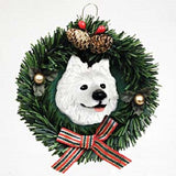 Wreath Xmas Ornament SAMOYED Dog Breed Christmas Ornament RETIRED