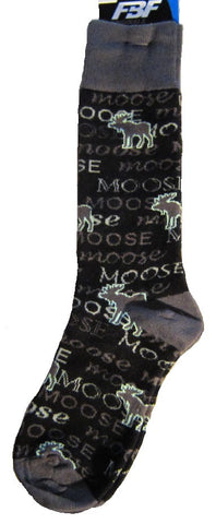 Wildlife Animal MOOSE LETTERS Adult Socks size Medium 6-11