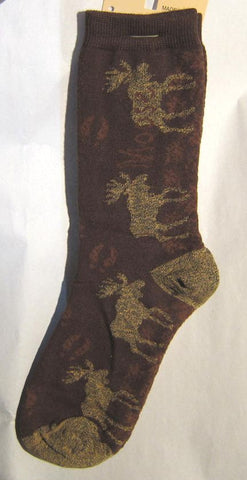 Wildlife Animal MOOSE MARCH Moose Adult Socks Medium 6-11