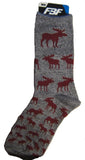 Wildlife Animal MOOSE MERLOT Descending Moose Adult Socks Medium 6-11