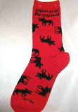 Wildlife Animal MOOSIN AROUND Adult Socks size Medium 6-11