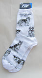 Adult Medium SIBERIAN HUSKY Dog Breed Poses Footwear Dog Socks 6-11