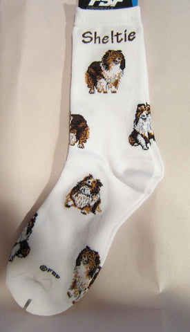 Adult Medium SHELTIE SHETLAND SHEEPDOG Dog Breed Poses Dog Socks 6-11