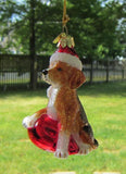 Glass Ornament BEAGLE w/Holiday Bulb Dog Christmas Ornament Retired