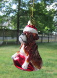Glass Ornament ENGLISH BULLDOG w/Holiday Bulb Dog Christmas  Retired