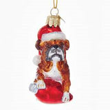 Glass Ornament ENGLISH BULLDOG w/Holiday Bulb Dog Christmas  Retired