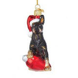 Glass Ornament DOBERMAN w/Holiday Bulb Dog Christmas Ornament Retired