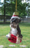Glass Ornament SCHNAUZER w/Holiday Bulb Dog Christmas Ornament Retired