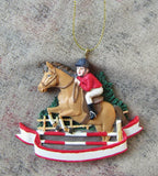 EQUESTRIAN Horse/Rider Resin Christmas Ornament set of 2...Clearance Priced
