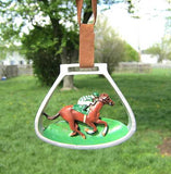 Resin RACEHORSE in STIRRUP Xmas Ornament set of 3...Clearance Priced