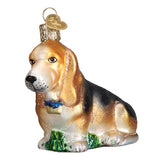 Old World Christmas BASSET HOUND Blown Glass Dog Breed Ornament