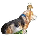 Old World Christmas BASSET HOUND Blown Glass Dog Breed Ornament