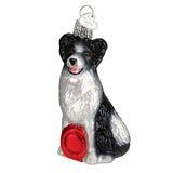 Old World Christmas BORDER COLLIE Blown Glass Dog Breed Ornament