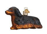 Old World Christmas DACHSHUND LONG HAIR Glass Dog Ornament w/OldWC box