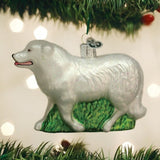 Old World Christmas GREAT PYRENEES Glass Dog Ornament w/OldWC box