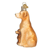 Old World Christmas LAB MAMA PUPS Blown Glass Ornament CLEARANCE PRICED