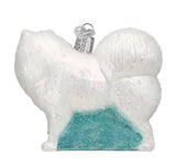 Old World Christmas SAMOYED Blown Glass Dog Breed Ornament