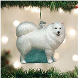 Old World Christmas SAMOYED Blown Glass Dog Breed Ornament