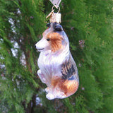 Old World Christmas SHELTIE SHETLAND SHEEPDOG Blown Glass Dog Breed Ornament