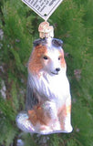 Old World Christmas SHELTIE SHETLAND SHEEPDOG Blown Glass Dog Breed Ornament