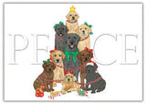 Ten Cards Pack LABRADOR RETRIEVER Peace Dog Breed Christmas Cards USA made