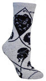 Adult Socks POMERANIAN BLACK Dog Breed Gray size Medium Made in USA