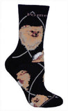 Adult Socks POMERANIAN Dog Breed Black size Medium Made in USA