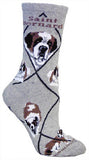 Adult Socks SAINT BERNARD Dog Breed Gray size Medium Made in USA