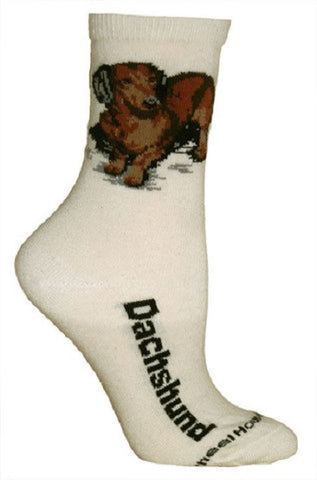 Adult Socks DACHSHUND RED Dog Breed Natural size Medium Made in USA