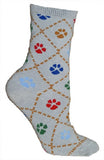 Adult Socks DOG PAW PRINT Dog Breed Gray size Medium...Clearance Priced