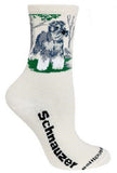Adult Socks SCHNAUZER Dog Breed Natural size Medium Made in USA