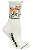 Adult Socks SHIBA INU Dog Breed Natural size Medium Made in USA