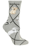 Adult Socks YORKIEPOO II Dog Breed Gray size Medium Made in USA