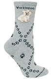 Adult Socks YORKIEPOO Dog Breed Gray size Medium Made in USA