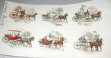 Ceramic Decal LADIES IN CARRIAGES Horse 2 3/4" Decal 6 pieces