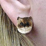 Post Back RAGDOLL CAT Feline Resin Head Earrings...Clearance Priced