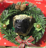 Wreath Xmas Ornament MASTIFF Dog Breed Christmas Ornament RETIRED