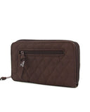 Belvah Quilted Fabric JACK RUSSELL Dog Breed Zip Around Brown Ladies Wallet