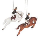Horse Ornament ENGLISH JUMPER Riders Resin Xmas Ornament 2 asstd