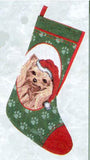 Woven Fabric YORKSHIRE TERRIER Dog Christmas Stocking...Clearance Priced