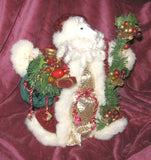Horse Holiday Santa WHITE HORSE Red Suit Christmas Treetopper Santa 10"